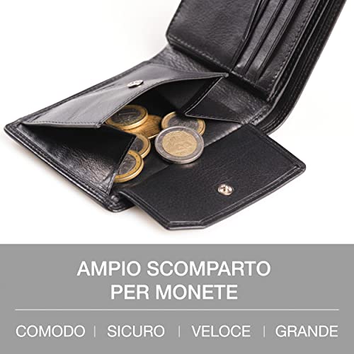 Lavalen® Men's Genuine Leather RFID Wallet with Coin Purse Large Wallet | Handmade RFID Leather Wallet Zipped pocket, space for cards, bills and coins. Makes a great gift.