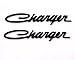 Yoaoo® 2x Black OEM Original Charger Nameplate Emblems Badges Decal for Dodge Charger Chrysler Mopar Chrome Finish (Black)