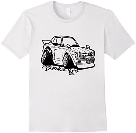 Men's Got Stance Life Japanese, Auto Racing Motorsports T-Shirt Large White