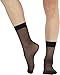 ToBeInStyle Women's Pack Of 6 Sheer Nylon Ankle To Mid-Calf Short Stockings - Offblack - One Size Regular