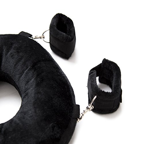 MOJOY Soft Sex Pillow Restraints Bondage Kit for Fetish BDSM Sex Play with Ankle Cuffs and Detachable Wrist cuffs (Black) - Thumbnail 3