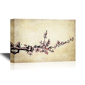 Canvas Wall Art - Peach Blossom - Gallery Wrap Modern Home Art | Ready to Hang - 12x18 inches