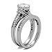 Lanyjewelry His Hers Couples Ring Set Womens Round CZ Stainless Steel Wedding Ring Set Mens Matching Band