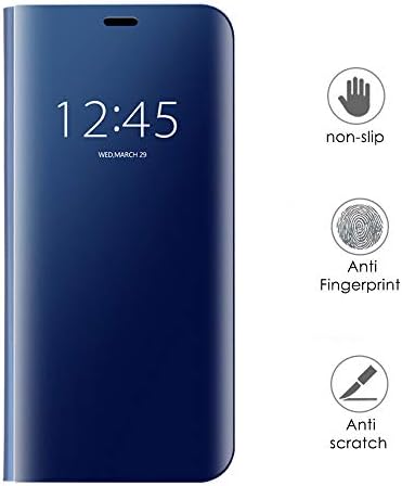 KISCO for Sony Xperia XZ3 Mirror Case,Mirror Protective Case Standing Protective Flip Cover with Kickstand Feature for Sony Xperia XZ3-Sky Blue
