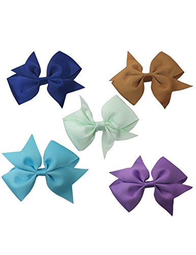DREAMVAN 10pcs Girls Ribbon Bow Hair Clip Kids Alligator Clips Party Hair Accessories Facial Hair