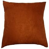 DreamHome - Solid Faux Suede Decorative Pillow Cover/Sham, (26x26, Copper)