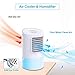 SUPALAK Evaporative Air Cooler, Personal Bladeless Tower Fan, 3 Speeds, 3 Modes, 40 Oscillation, 4-8H Timer, Remote Control, White, 1.9 lbs, 8.9