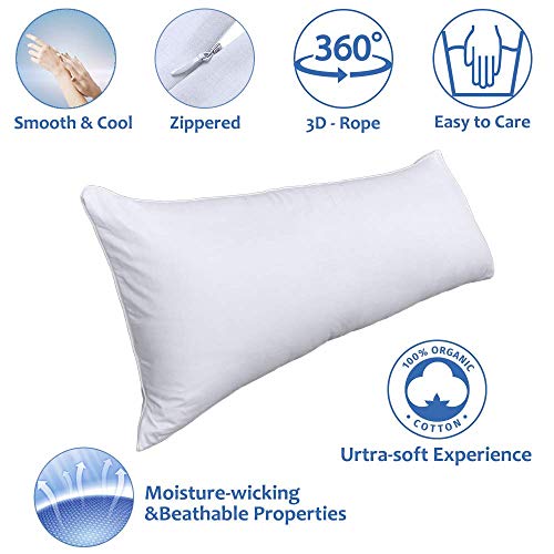 Body Pillow Cover, Precoco 100 Cotton Body Pillow PillowcasePremium