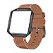 SWEES Leather Bands Compatible with Fitbit Blaze Smart Watch, Genuine Leather Replacement Band with Metal Frame Small & Large for Women Men, Champagne Gold, Rose Gold, Black, Brown, White, Grey, Beige