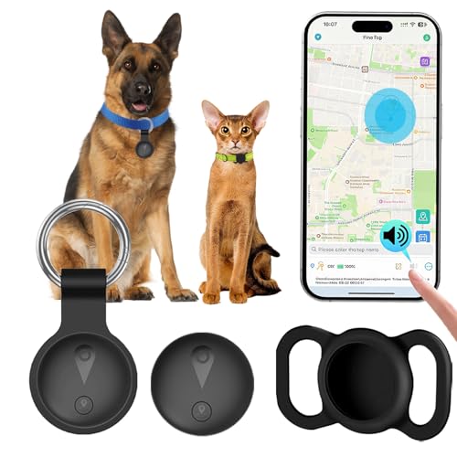 GPS Cat Collar, GPS Dog Compatible with iOS and Android Systems, Intelligent Real-Time Location Tracking, Long Battery Life, GPS Collar for Dogs, Pet Tracker Waterproof Black