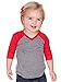 Kavio! Unisex Infants Sheer Jersey Contrast V Neck Raglan 3/4 Sleeve
