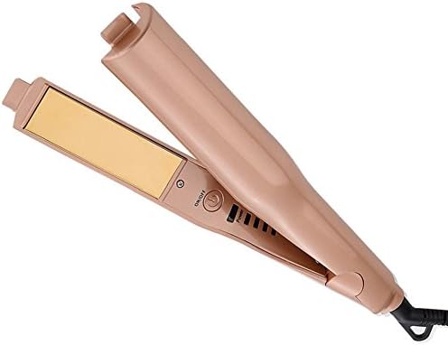 PTC Ceramic Titanium-Plated Flat Iron Hair Straightener and Hair Curler Tool, 2 in 1 Straightening Curling Iron with Dual Voltage Gold, Auto Shut off, Anti Scald Hair Straightener By Stpollar
