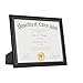 Icona Bay 8.5x11 Certificate Frames - Black, 6 Pack - Contemporary Diploma Frames 8.5 x 11 - Composite Wood Document Frames for Walls or Table Top - Lakeland Collection