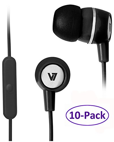 Comfortable Black Stereo Earphones Earset with Inline Mic (HA110-BLK-12NB)
