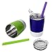 Housavvy 2 Pack 8 OZ Insulated Stainless Steel Kids Cups with Lids and Silicone Straws BPA Free Toddler Cups for Kids Smoothie Drinking