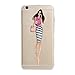 iPhone 6 Case, Axiba Girl Printed Transparent TPU Carring Case Cover for iPhone 6s 4.7 Inch (Pattern 04)