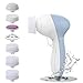 PIXNOR Facial Cleansing Brush, Waterproof Facial Brush with 7 Exfoliating Brush Heads for Deep Cleansing, Gentle Exfoliating, Removing Blackhead, Massaging