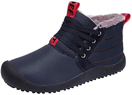 CCZZ Mens Snow Boots Warm Winter Boots Fully Fur Lined Ankle Short Boots Anti-Slip Shoes Outdoor Sneakers Size 6-12 UK