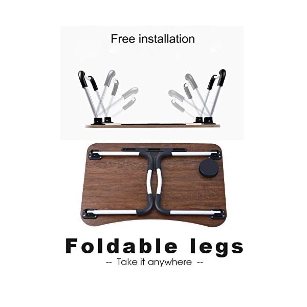 VLikeze-Laptop-Desk-Laptop-Bed-Table-with-Foldable-Legs-Cup-Slot-Reading-Holder-Notebook-Stand-Breakfast-Bed-Tray-Book-Holder-for-Sofa-Bed-Terrace-Balcony-Garden-Black VLikeze Laptop Bed Table, Portable Bed Desk for Laptop, Foldable Laptop Lap Desk with Cup Holder Laptop Stand Breakfast…