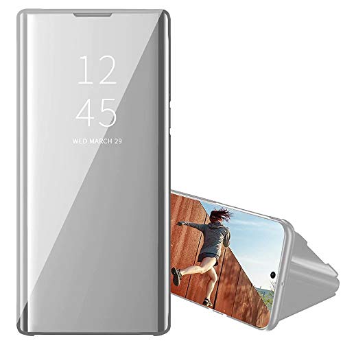 Galaxy Note 20 Ultra Mirror Case, Clear View Window Plating Stand