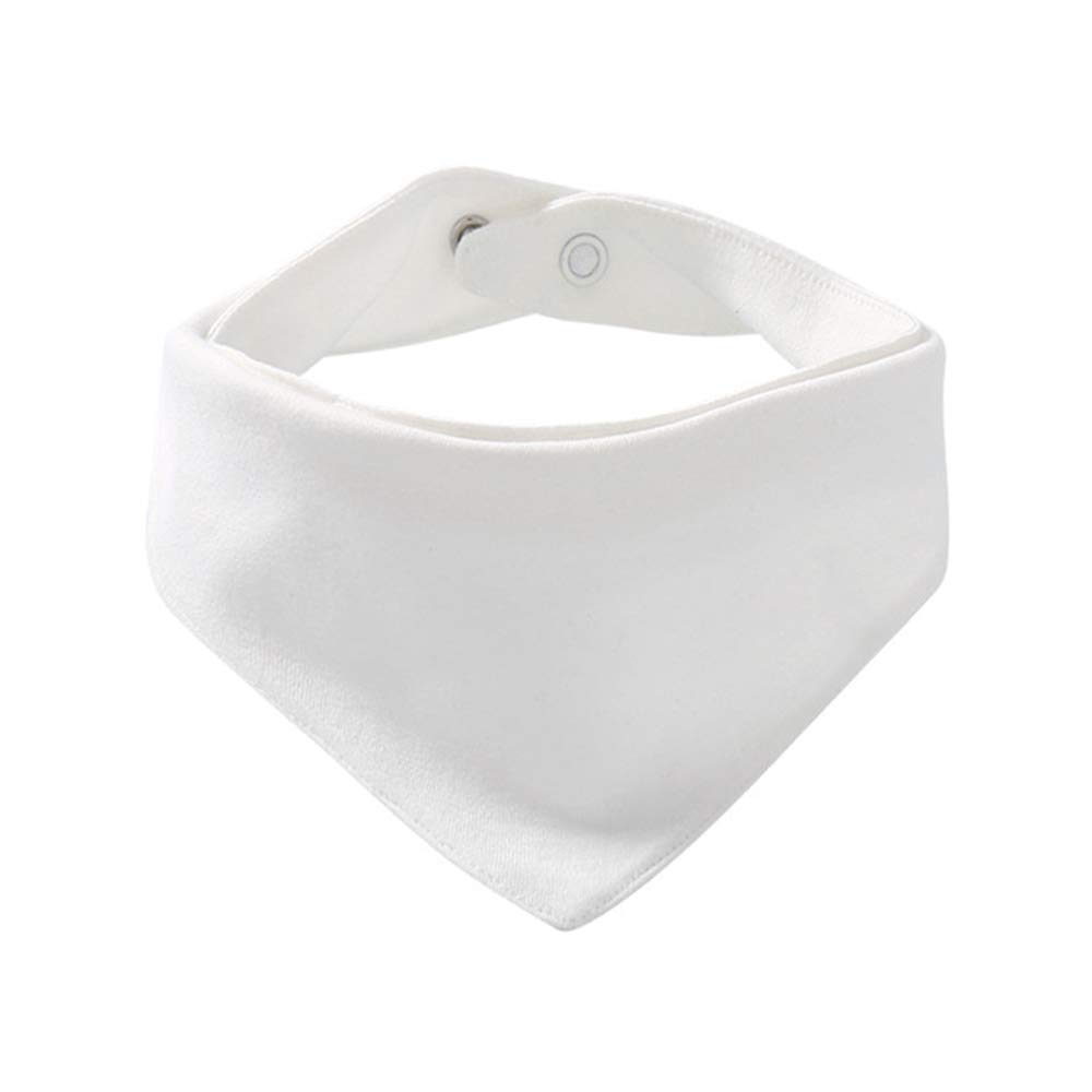 YOFASEN Cat And Dog Collar Pet Scarf Turban, Soft And Breathable Cotton Baby Boy And Girl Bib, Convenient Snap，White