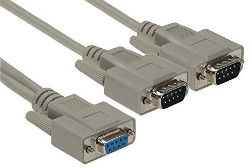 SF Cable, 1ft DB9 Female to 2 Male Serial RS232 Splitter Cable