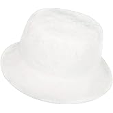 NTLWKR Winter Faux Fur Bucket Hat, Fluffy Fuzzy Warm Hats, Plush Fisherman Cap, Furry Puffy Hats for Women