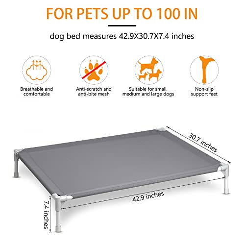 ZTWAMIN Cooling Elevated Dog Bed 43 inch Chew Proof Raised Outdoor