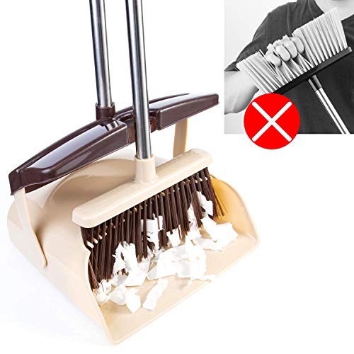 image for TUILFUL Broom and Dustpan Set [2019 New Design] Outdoor Or Indoor Dust