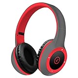 Wireless Bluetooth Headsets, Bodecin Skin Friendly Leather 3D Over-ear Stereo Sound Sport Bluetooth 4.1 Headphones for iPhone/iPad/Android Build in Mic Support TF Card(Psychedelic Red)