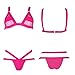 Cross1946 Sexy Lady Bikini Sets Push up Bra Bandage Swimsuit Rose Red,L