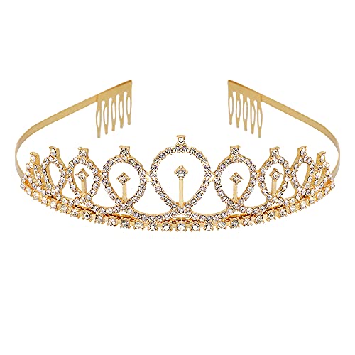 Birthday Girl Sash Crowns Gifts for Women Tiaras Headbands Belt Sweet Girls Princess Hair Band Rhinestone Hair Hoop Tiara (rhinestone)