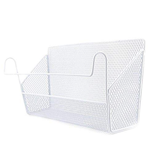 RuiyiF 2 Pack Bunk Bed Storage Basket,Dormitory Bedside Storage Baskets Metal Desk Corner Organizer Hanging with Hook for Books Phones Tissues Water Bottle (White)