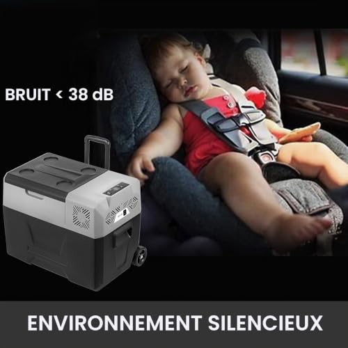 Glacière Congélateur Voiture 30 L Portable Mini Réfrigérateur Silencieux avec Panneau Numérique -20 à 20℃ pour Maison, Voiture et Camping