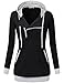 Messic for Juniors Sweaters & Hoodies, Women's Slim Fit 1/4 Oblique Zipper Hoodie Sweatshirt,Black,Medium