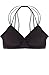 Humble Chic Women's Criss-Cross Back Seamless Sports Bra, Black Padded Strappy Bralette, Black/One Size