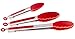Tongs with Silicone Tips, Red 3-Pack Small, Medium & Large, Pair of Tongs for Every Job in the Kitchen or Barbecue, Commercial Grade Stainless Steel, Rubber Tipped & Locking for Easy Storage