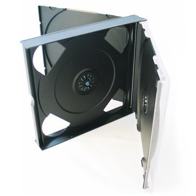 VISION MEDIA® 10 X 4 WAY QUAD MULTI BLACK CD JEWEL CASE