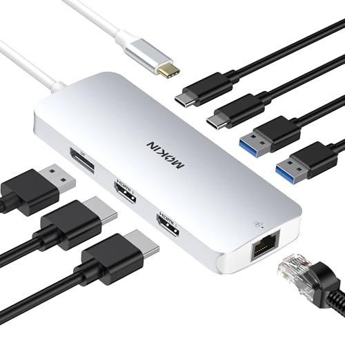 MOKiN USB C Docking Station Dual Monitor, 8 in 1 USB C Hub 2 HDMI Adapter