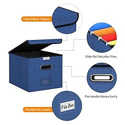 Forlogic File Box Organizer with lid, Collapsible