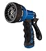 Dramm Revolver Heavy Duty 9 Pattern Quick Click Adjustable Garden Hose Spray Nozzle with Trigger Style Handle, for your Car, Boat, Deck, Sidewalk, Flowers and Young Trees, Blue