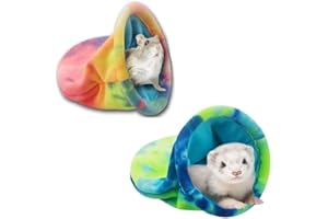 Quhoxdye 2 Pack Guinea Pig Snuggle Sack Soft Fleece Ferret Cozy Cave Hamster Sleeping Bag Small Animal Bed for Guineat Squirr