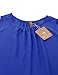 DRESSIS Womens Round Neck Sleeveless Chiffon Pleated Blouse Tank Top ROYAL 3XL