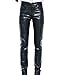 Idopy Men`s Black Slim Fit Soft PU Faux Leather Biker Pants 31 2#
