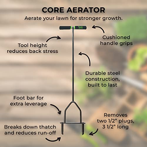 Yard Butler ID6C Manual Lawn Coring Aerator Grass Dethatching Turf