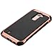LG K10 Case, Premier LTE Case, Bicast Leather Hybrid, JoJoGoldStar Slim Fit Heavy Duty Polycarbonate and Silicone TPU Cover with Screen Protector and Stylus - Black