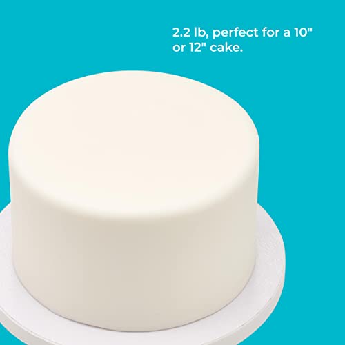 Satinara Fondant Icing | White 2.2 LB | Professional Preferred For Exceptional Cakes, Ready to Roll, Smooth, Easy to Use for Cake Decoration And Covering, Cookies and Cupcakes - WHITE 2.2 LB