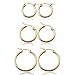 Jstyle Jewelry 3-4 Pairs Women's Cute Small Hoop Earrings Stainless Steel