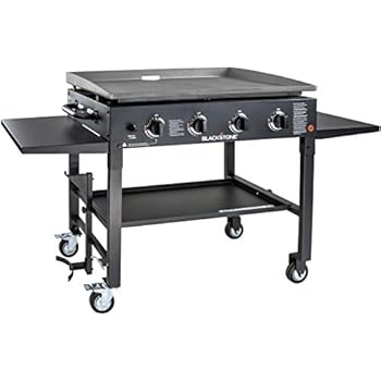 Blackstone 1554 Station-4-burner-Propane Fueled-Restaurant Grade-Professional 36 inch Outdoor Flat Top Gas Grill Griddle Station-4-bur, 36