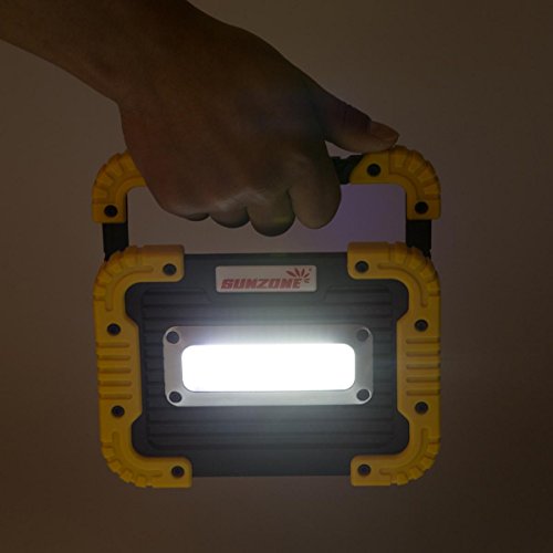 SUNZONE-Portable-LED-COB-Work-LightOutdoor-Waterproof-Flood-Lights-for-CampingHikingCar-RepairingWorkshopConstruction-SiteBuiltin-Rechargeable-Battery-Power-Bank-and-SOS-Emergency-ModeYellow